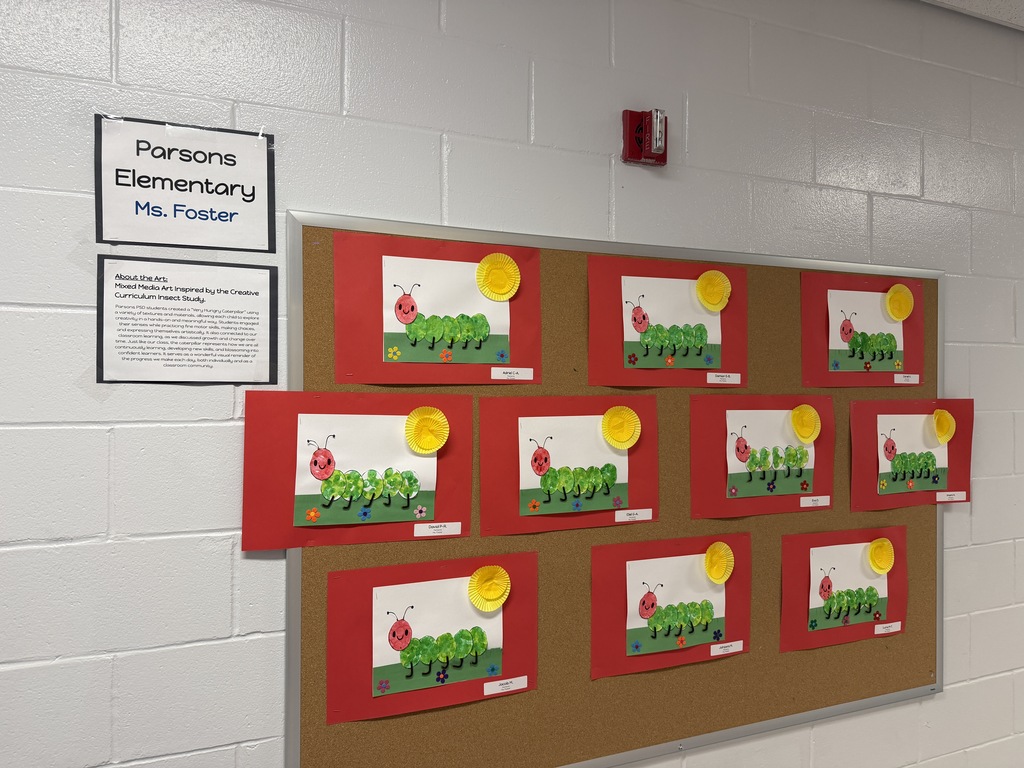 Student artwork in a hallway