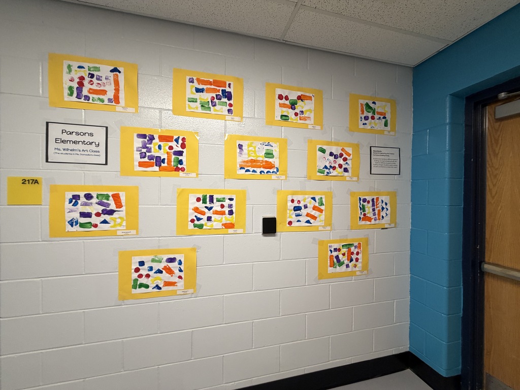 Student artwork in a hallway