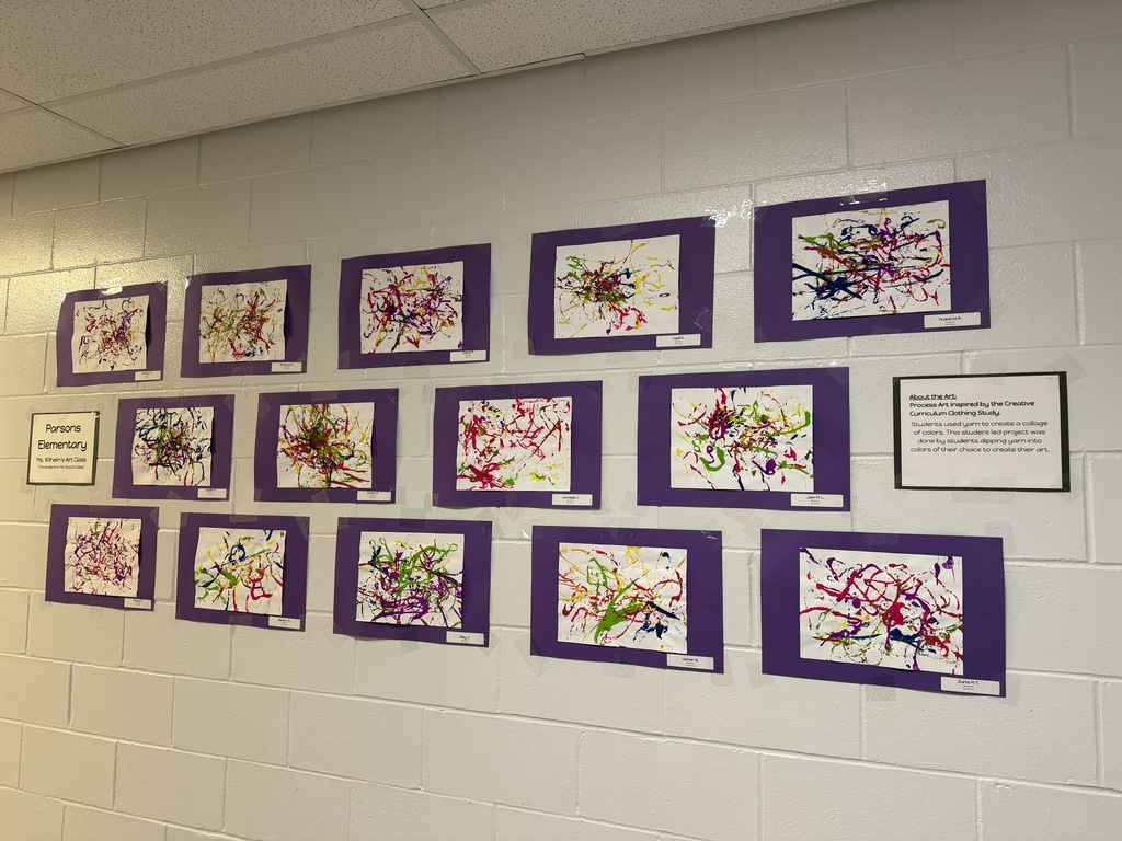 Student artwork in a hallway