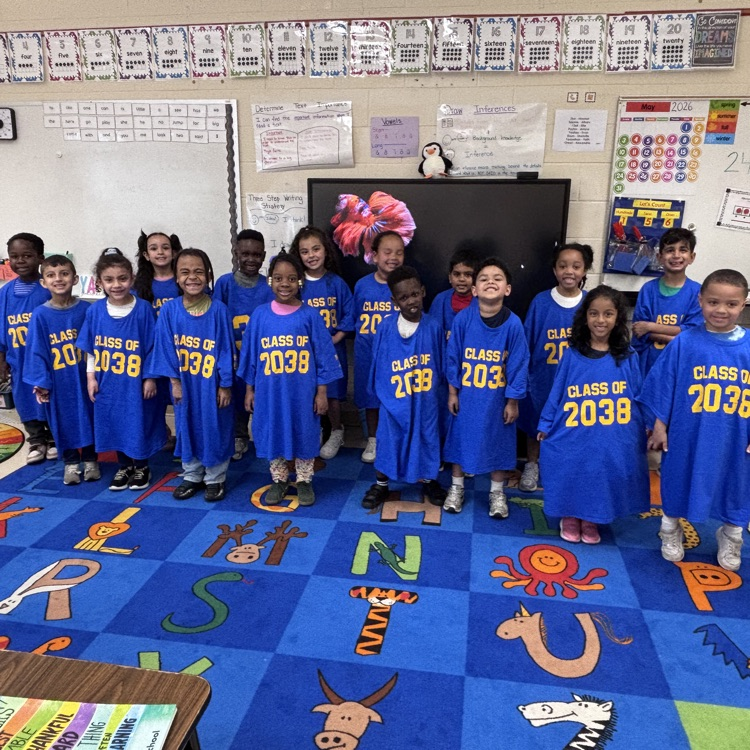 Students in Class of 2038 tshirts