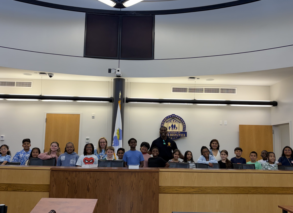 Students sitting at court room