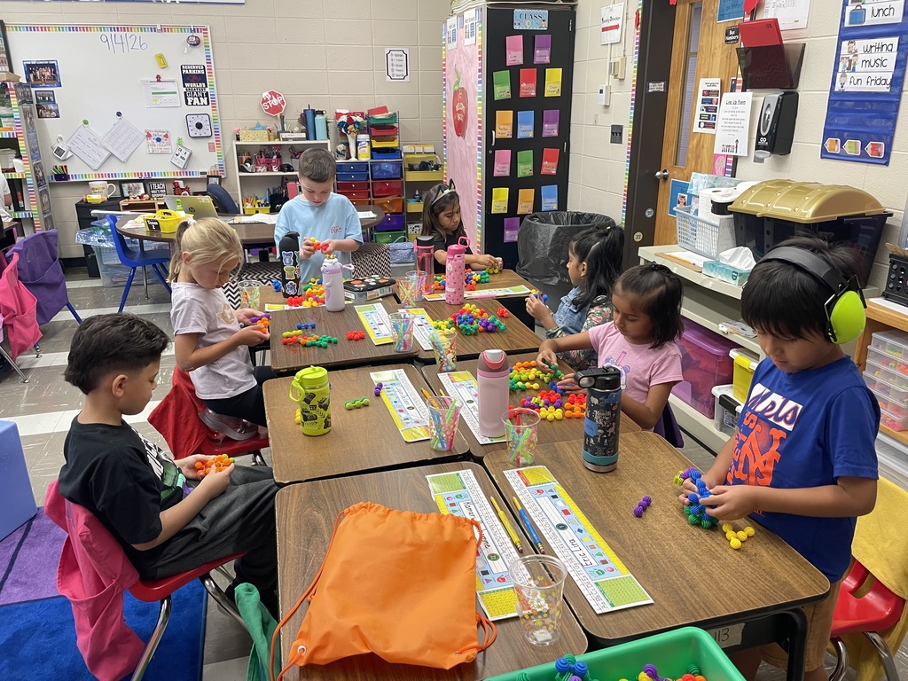 Students exploring their STEM morning tubs!