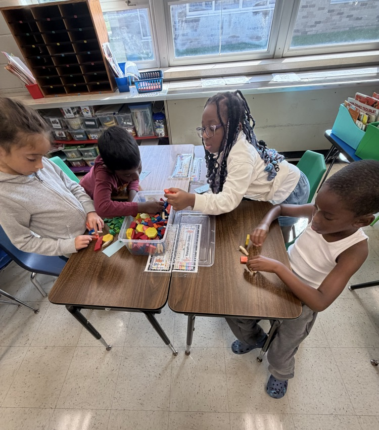 Students working at centers