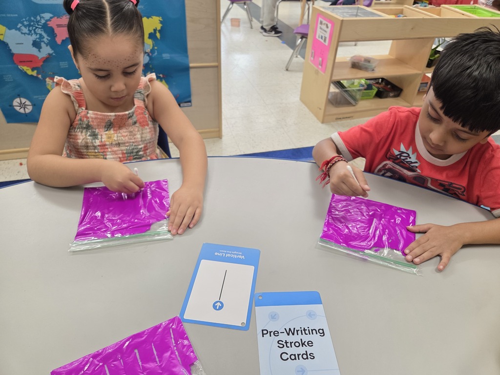 Students working on handwriting