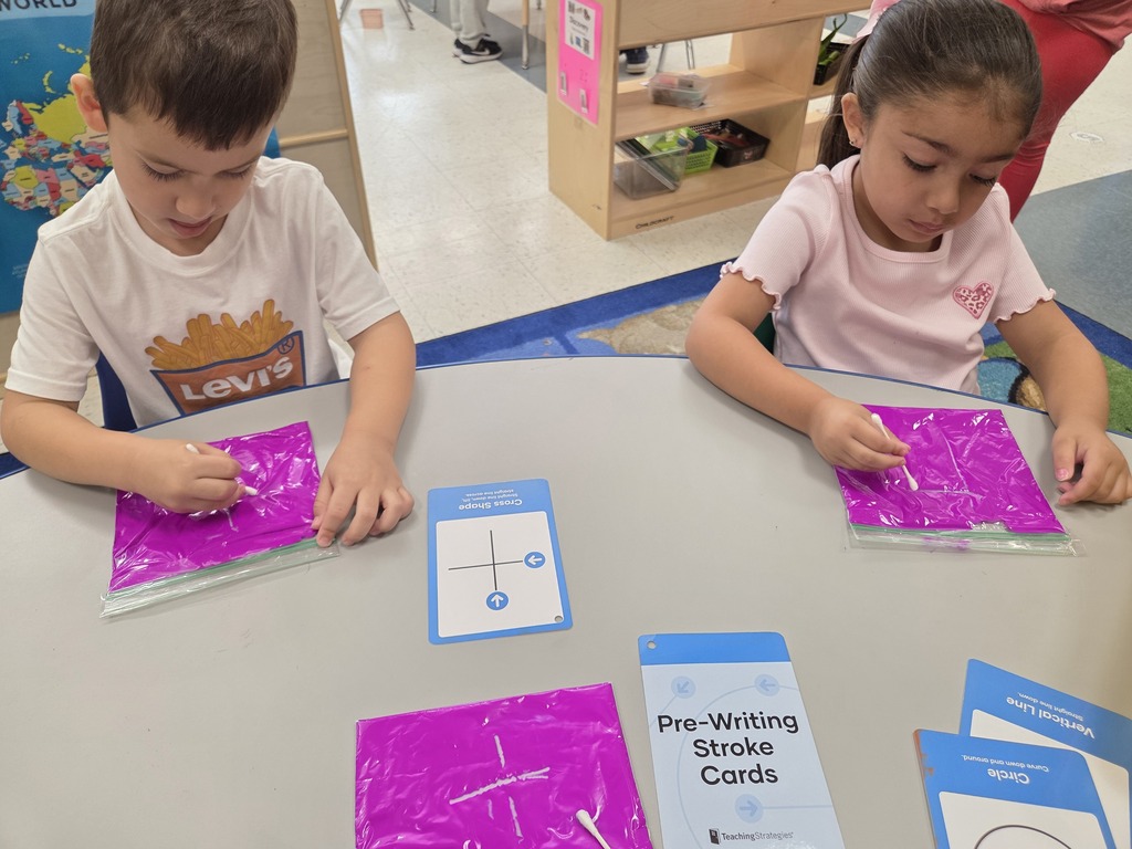 Students working on handwriting