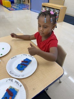 Students creating crafts