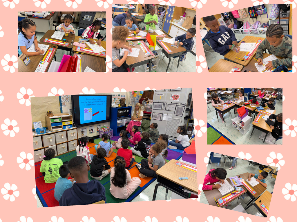 Collage of students in a classroom. 