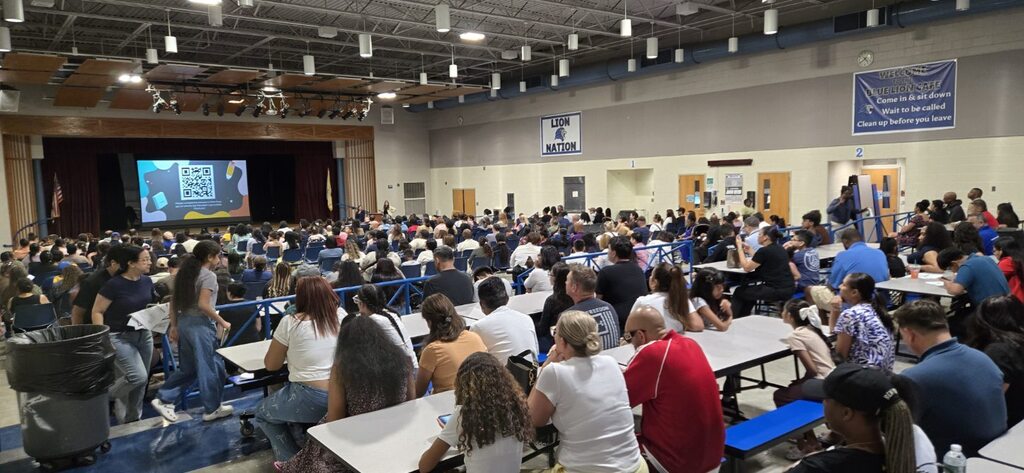 Families attending back to school night