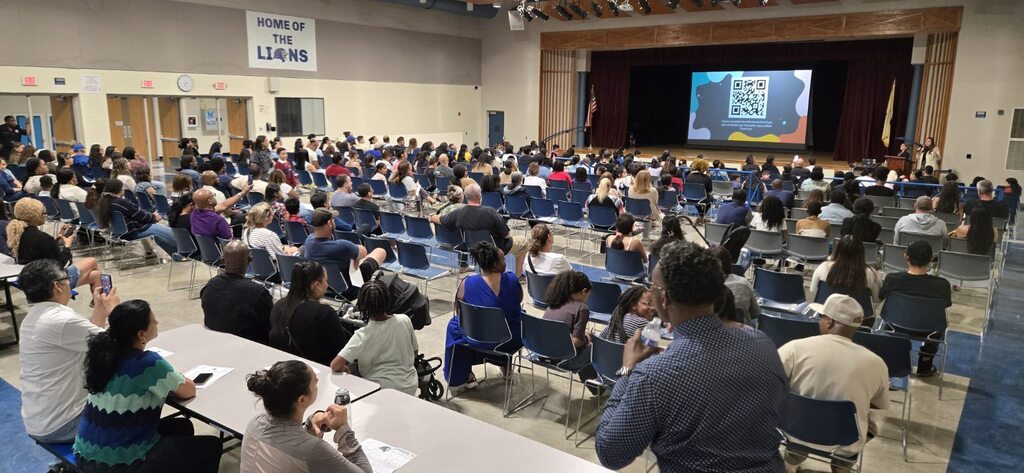 Families attending back to school night