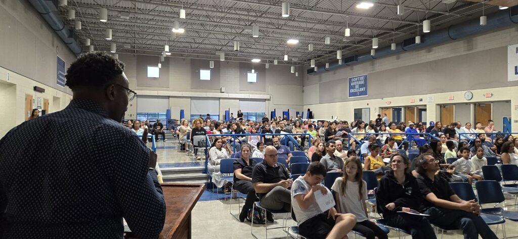Families attending back to school night