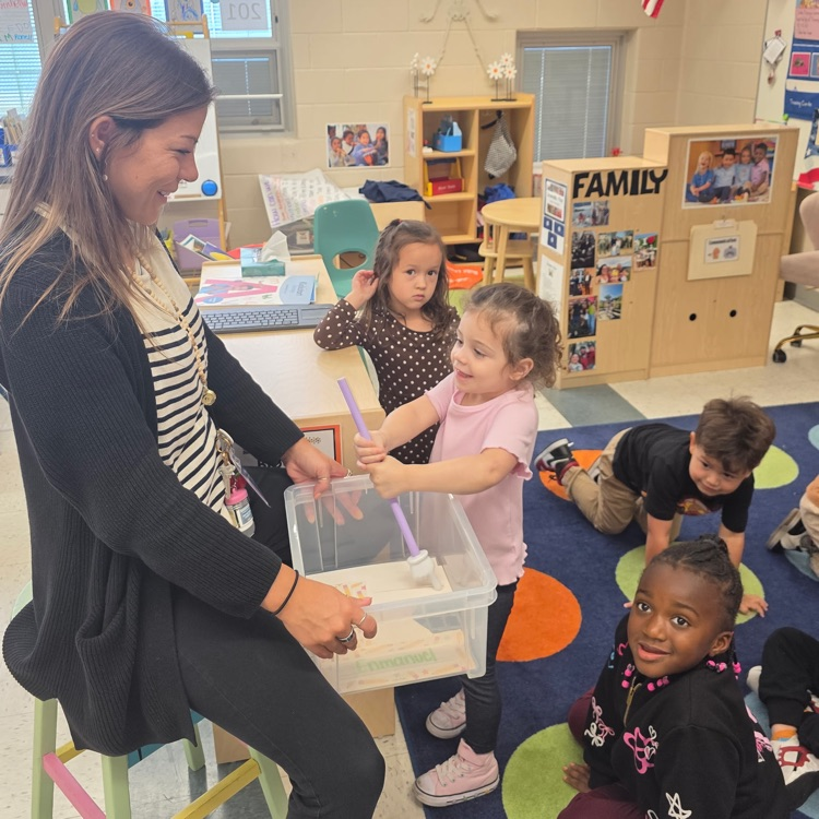 Students working in a classroom