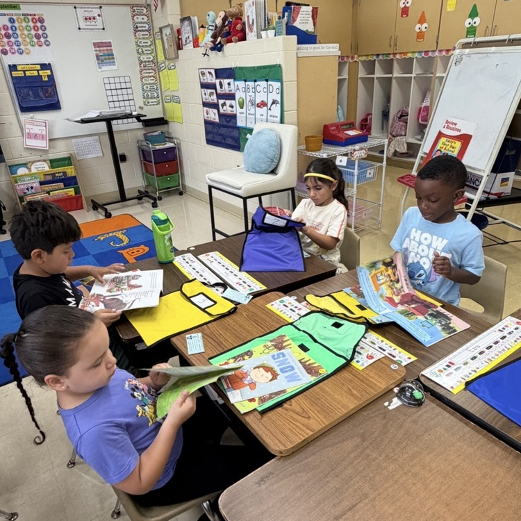 Kindergarten hard at work at their desks