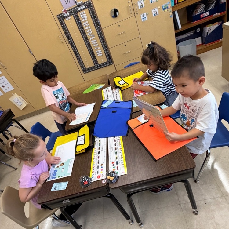 Kindergarten hard at work at their desks
