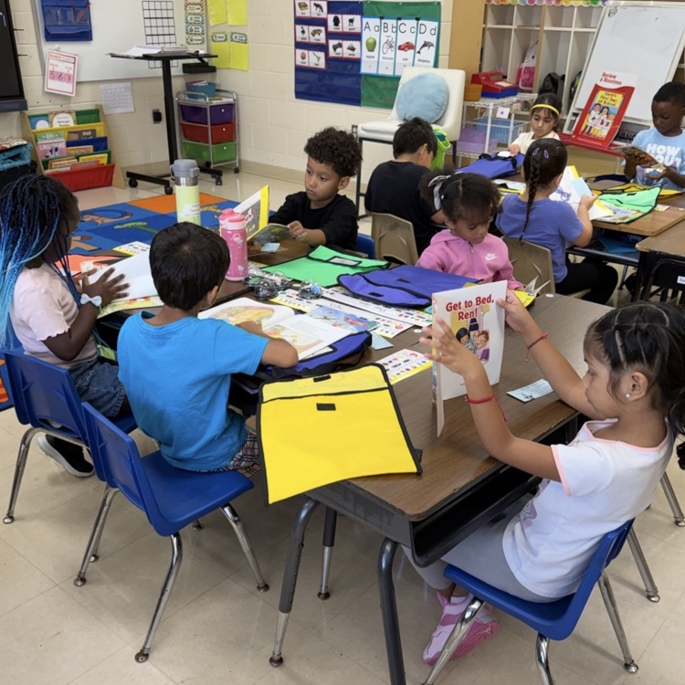 Kindergarten hard at work at their desks