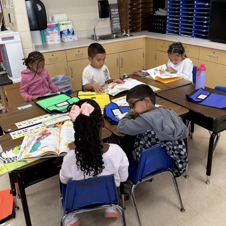 Kindergarten hard at work at their desks