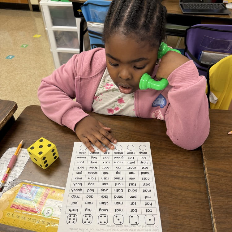 student reading 