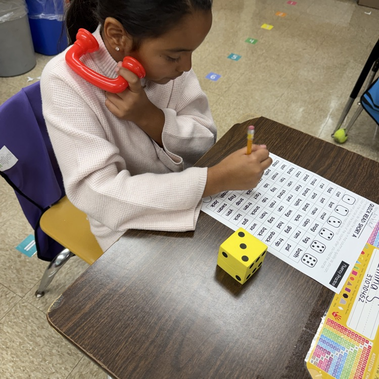 student practicing reading 