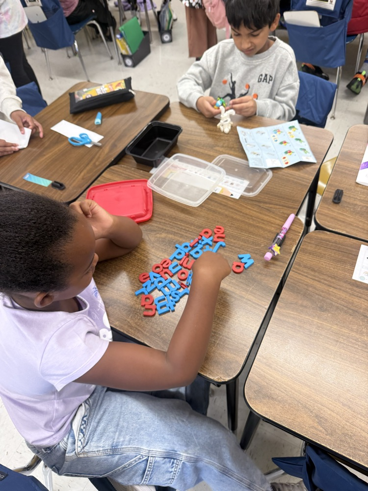 kids at work on stem activities