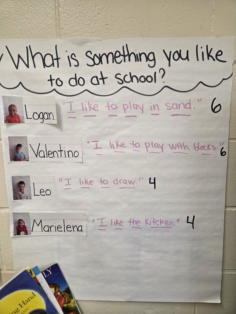 Poster of what students like to do at school