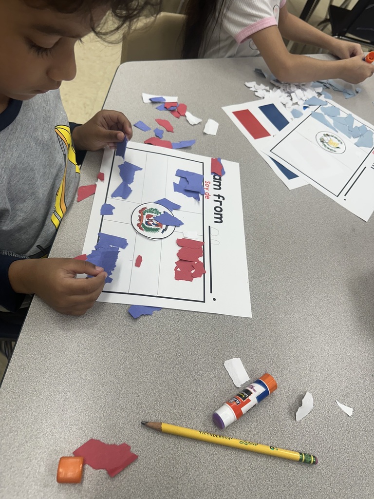 Students creating their flags 