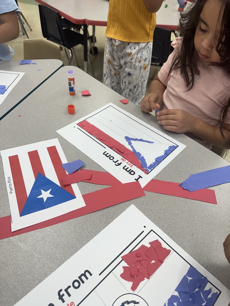 Students creating their flags 