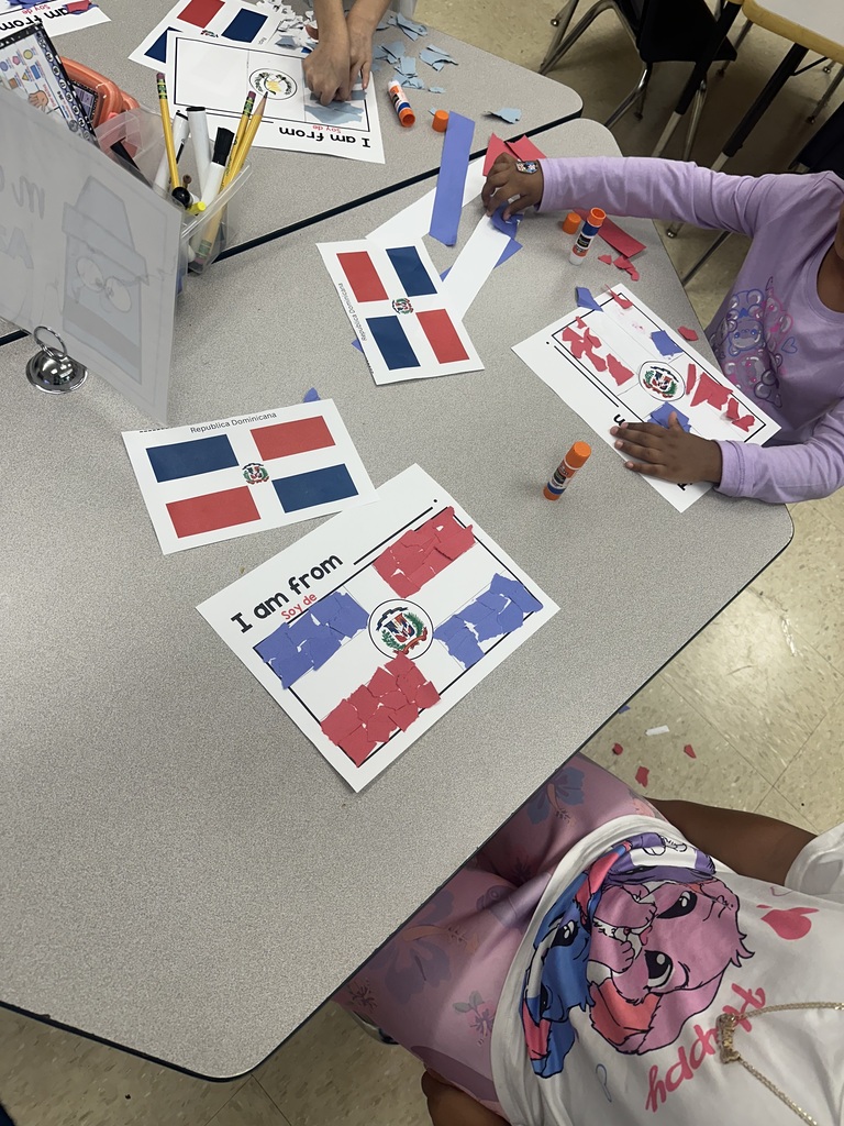 Students creating their flags 
