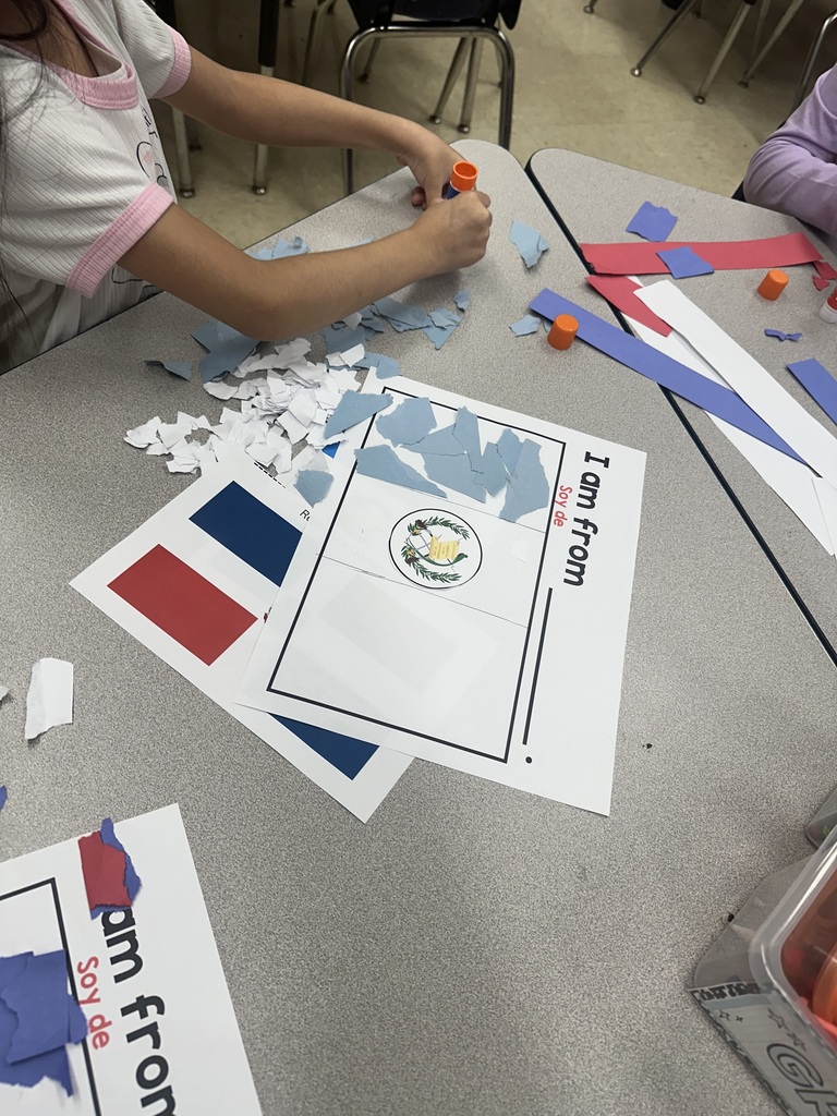 Students creating their flags 