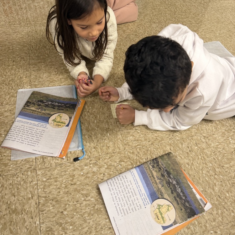 Students working on floor