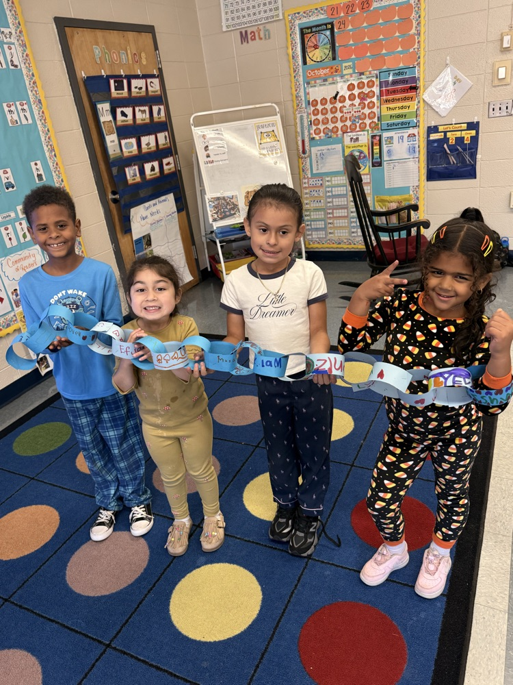 Students holding Respect Chain