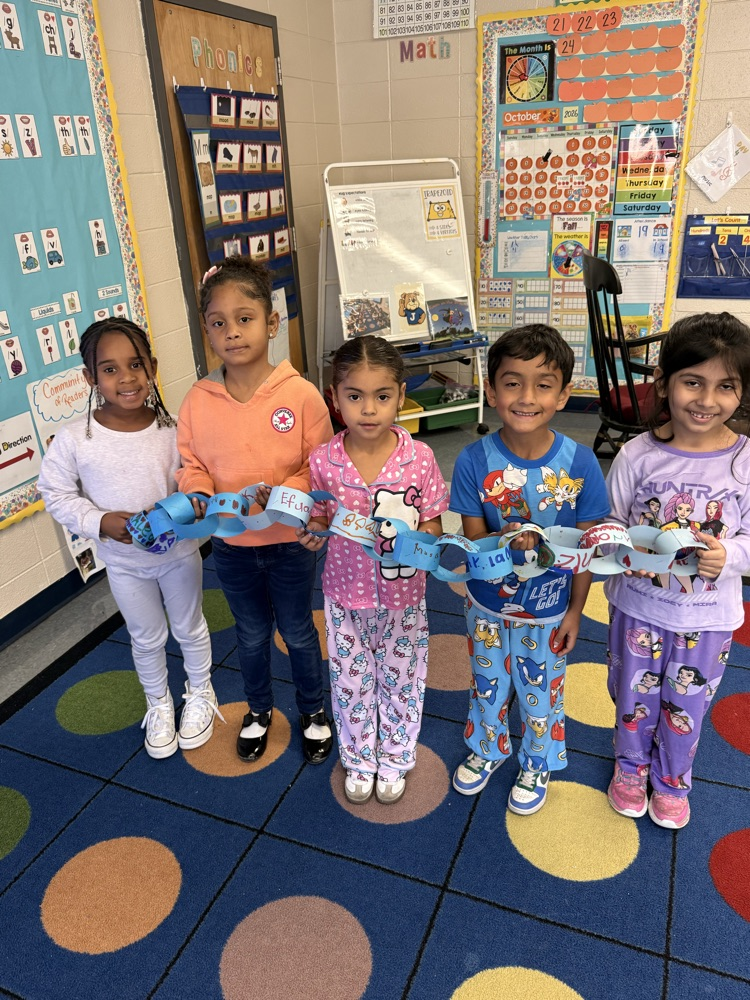 Students holding Respect Chain