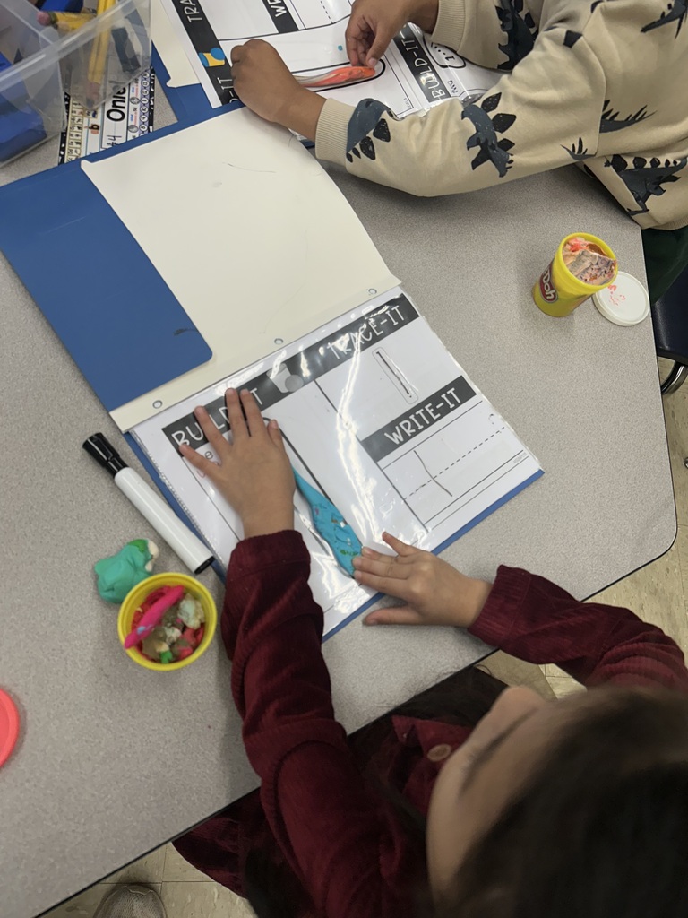 Students working on their math counting skills. 