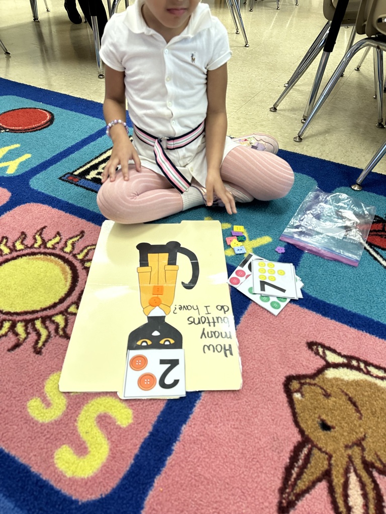 Students working on their math counting skills. 