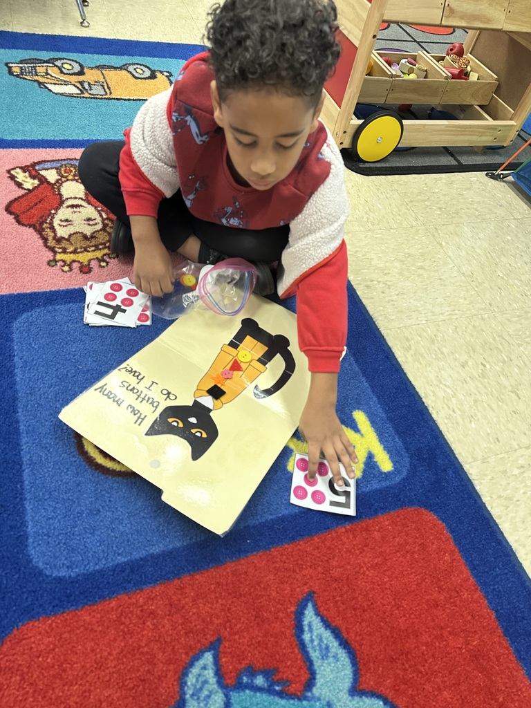 Students working on their math counting skills. 