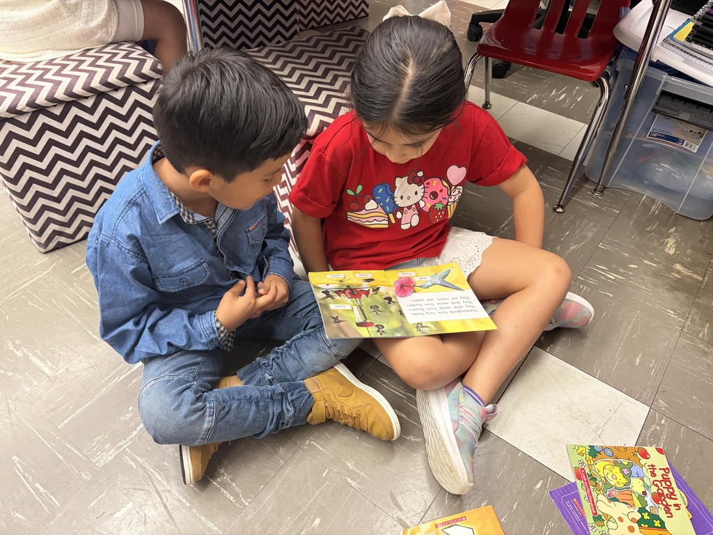 Students reading together