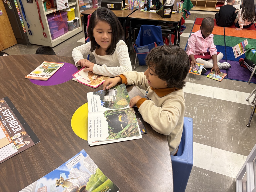 Students reading together