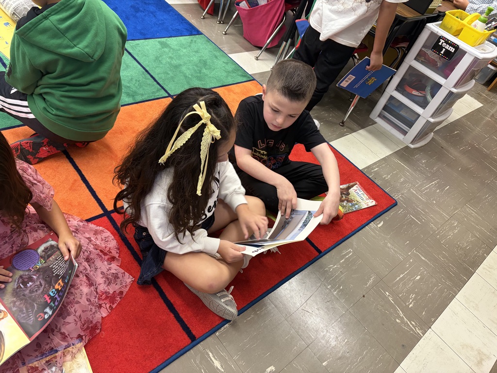 Students reading together
