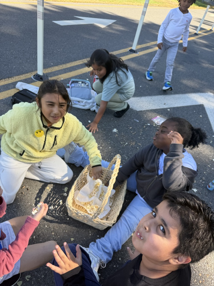 Students enjoying extra recess and snacks 