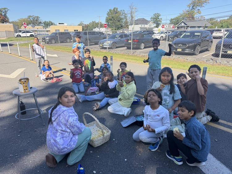 Students enjoying extra recess and snacks 