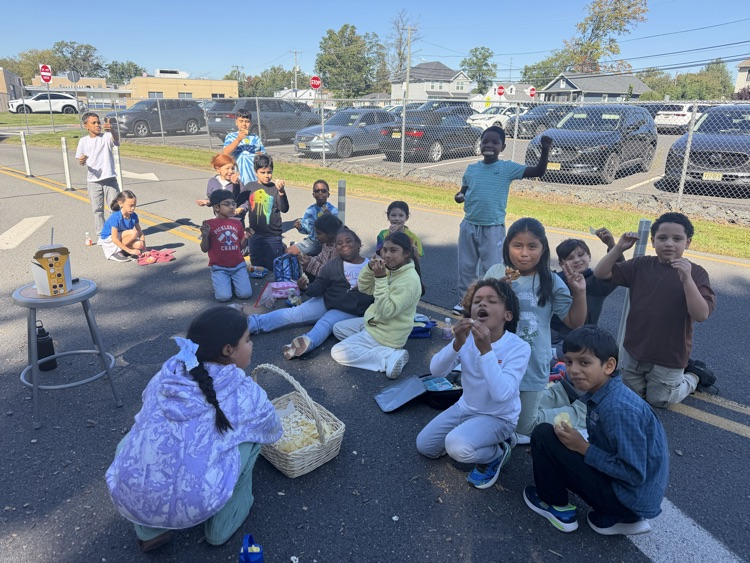 Students enjoying extra recess and snacks 