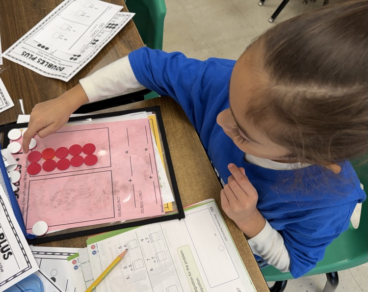 Students working on math activity