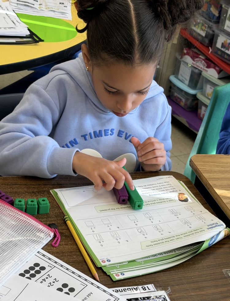 Students working on math activity
