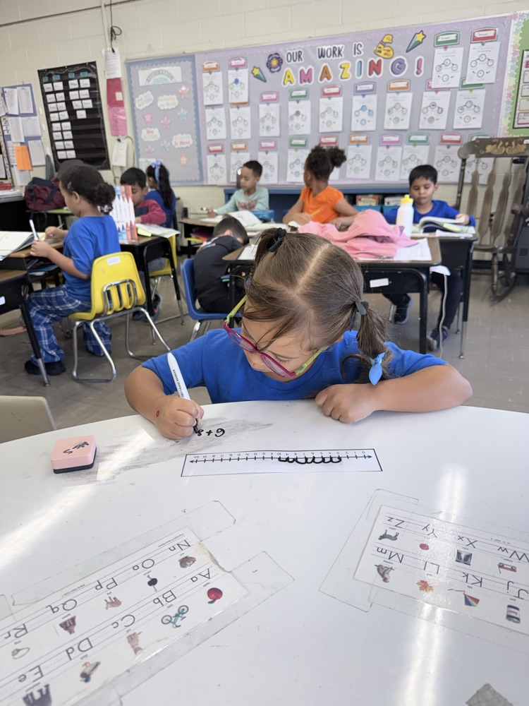 Students working on number lines