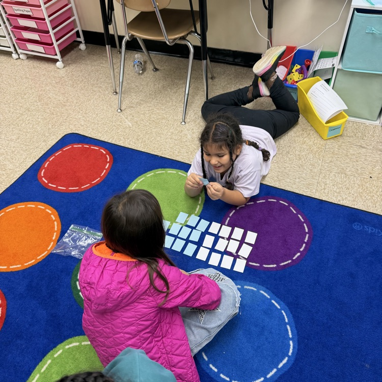 students playing a matching game 