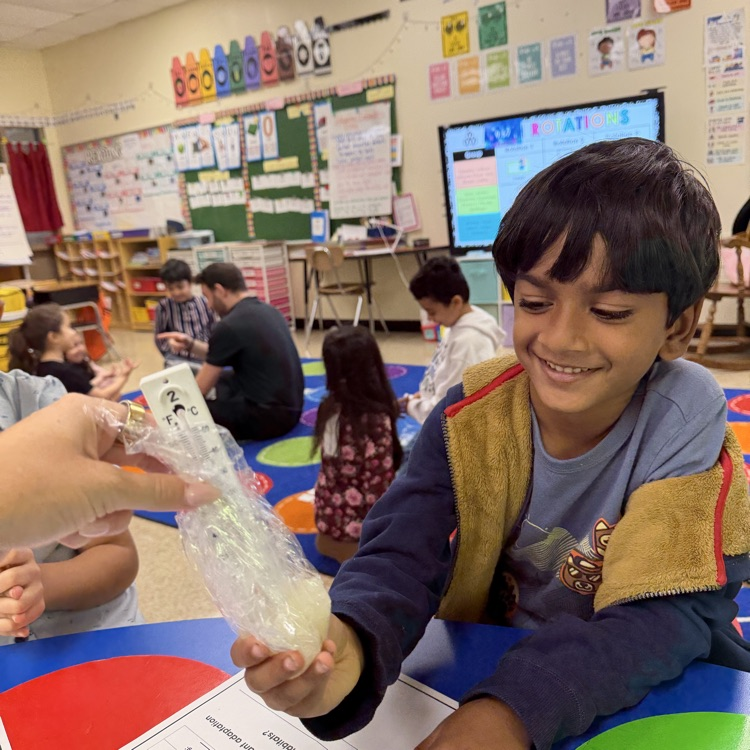 students participating in a blubber experiment 