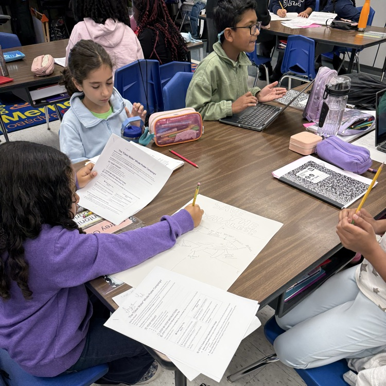 Students working together in classroom