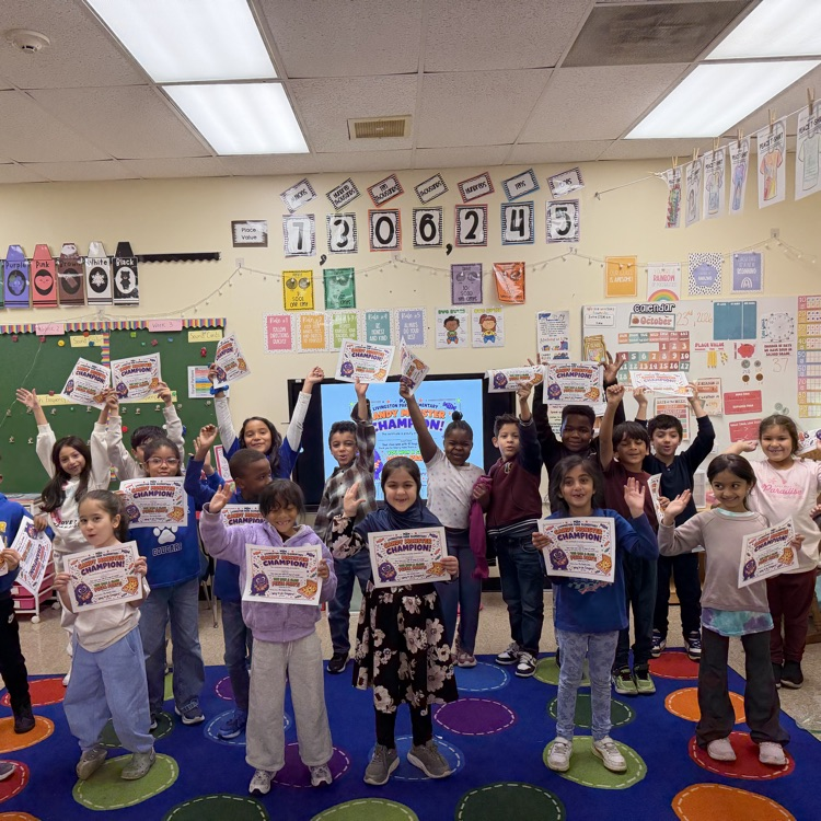 Students celebrating with awards 