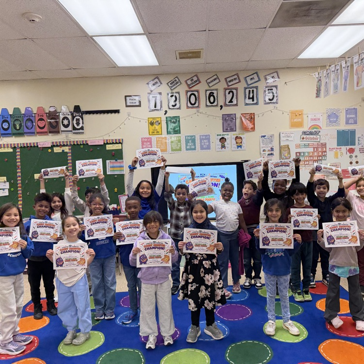 Students celebrating with awards 