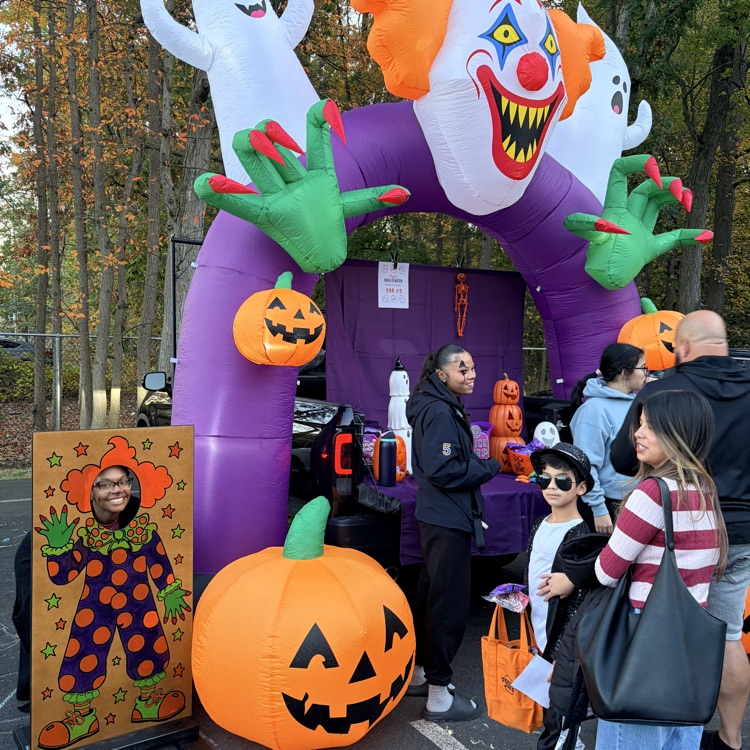 students at a trunk or treat event