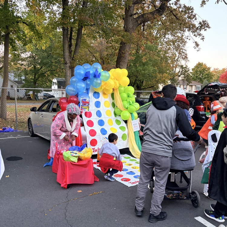 students at a trunk or treat event