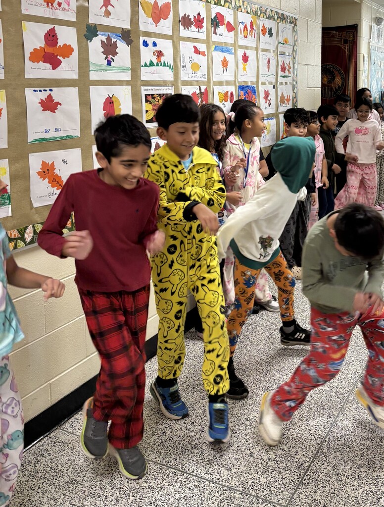Students dancing in the hallway